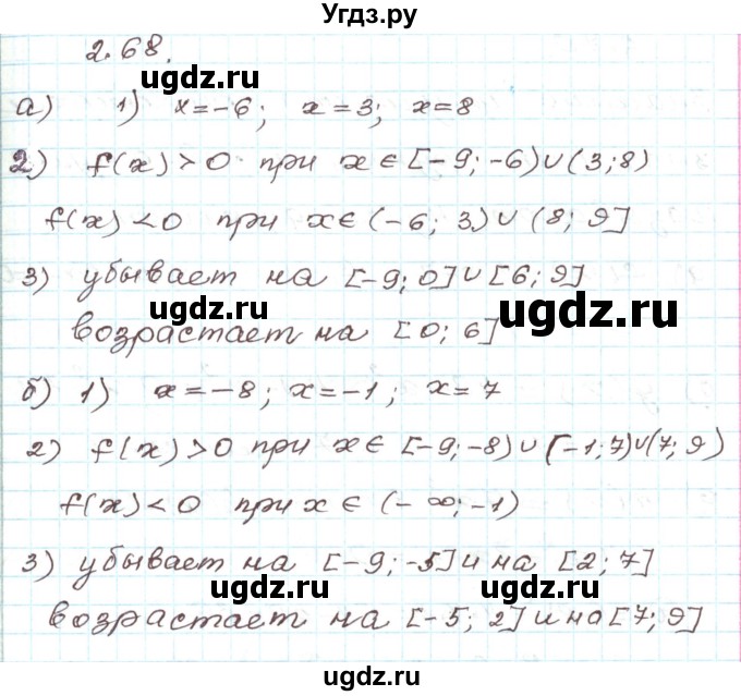 ГДЗ (Решебник) по алгебре 9 класс Арефьева И.Г. / глава 2 / упражнение / 2.68