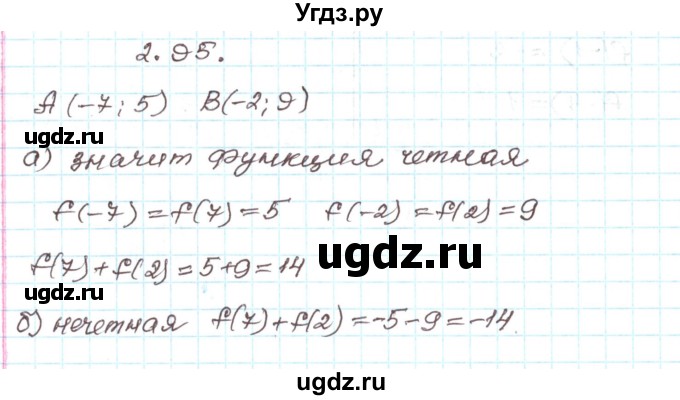 ГДЗ (Решебник) по алгебре 9 класс Арефьева И.Г. / глава 2 / упражнение / 2.95