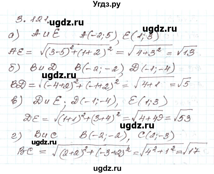 ГДЗ (Решебник) по алгебре 9 класс Арефьева И.Г. / глава 3 / упражнение / 3.121