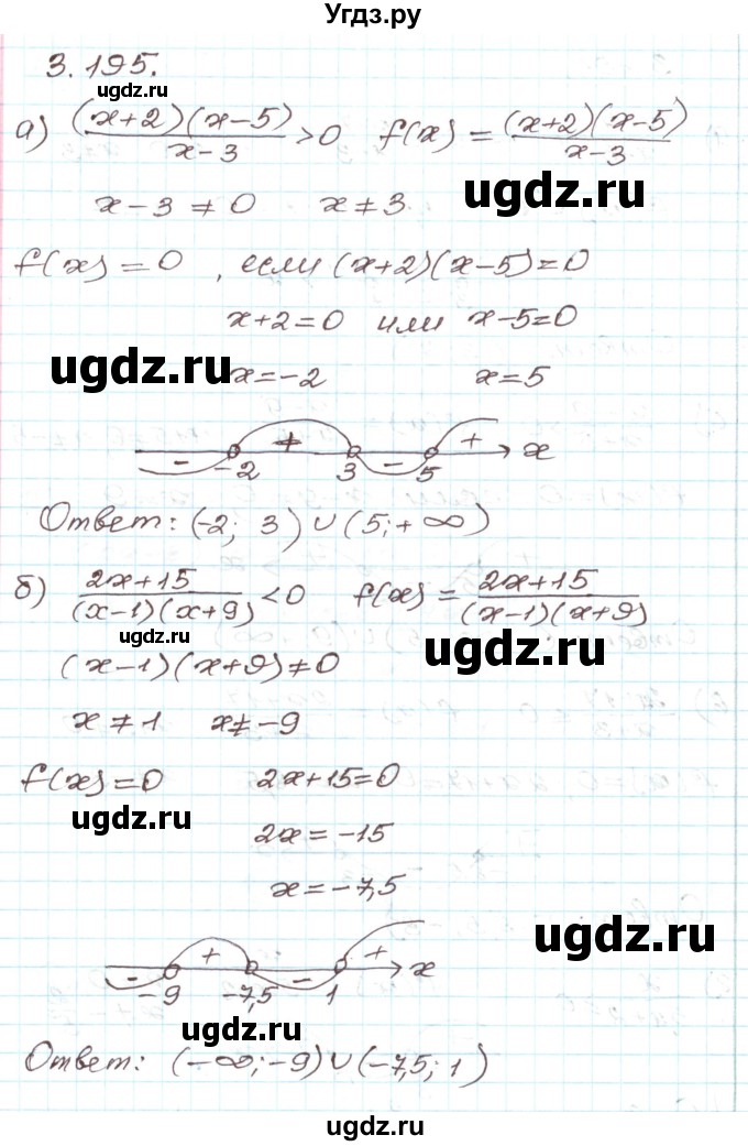 ГДЗ (Решебник) по алгебре 9 класс Арефьева И.Г. / глава 3 / упражнение / 3.195