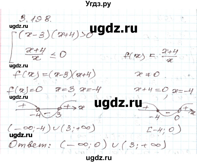 ГДЗ (Решебник) по алгебре 9 класс Арефьева И.Г. / глава 3 / упражнение / 3.198