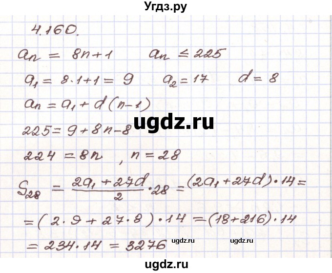 ГДЗ (Решебник) по алгебре 9 класс Арефьева И.Г. / глава 4 / упражнение / 4.160