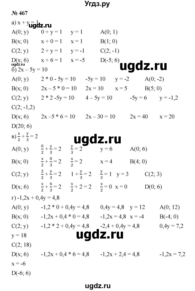 ГДЗ (Решебник) по алгебре 8 класс Бунимович Е.А. / упражнение / 467