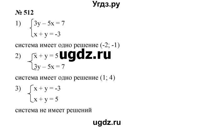 ГДЗ (Решебник) по алгебре 8 класс Бунимович Е.А. / упражнение / 512