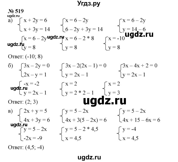 ГДЗ (Решебник) по алгебре 8 класс Бунимович Е.А. / упражнение / 519