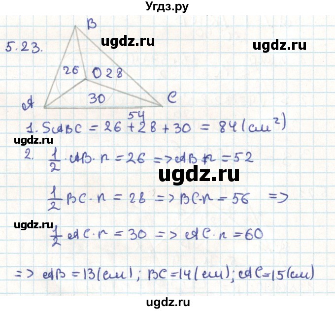 ГДЗ (Решебник) по геометрии 9 класс Мерзляк А.Г. / параграф 5 / 5.23