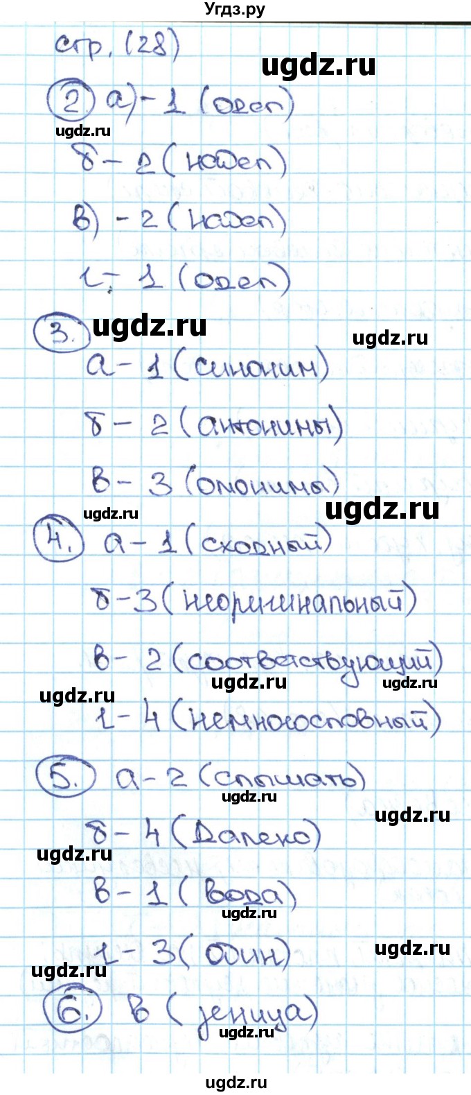 ГДЗ (Решебник) по русскому языку 6 класс (тематические тесты) Каськова И.А. / тест 3. вариант / 1(продолжение 2)