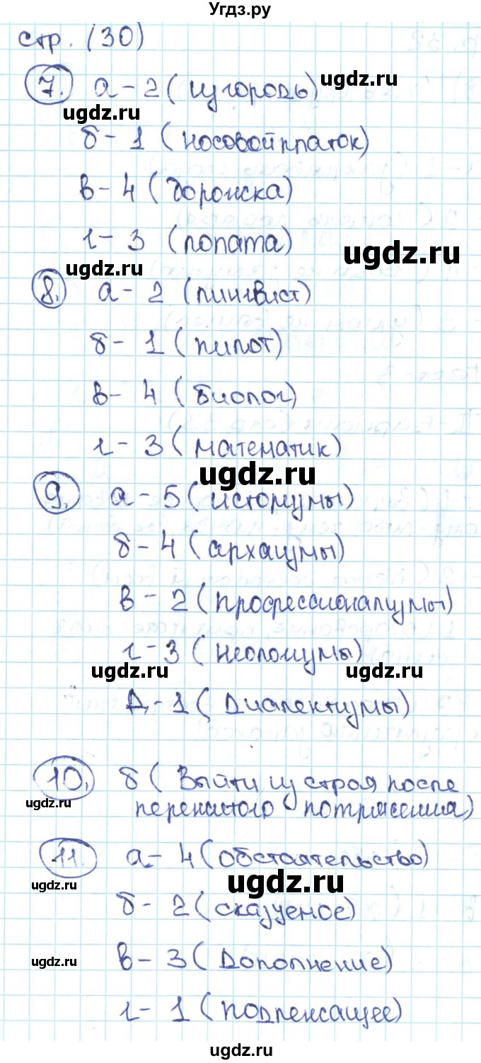 ГДЗ (Решебник) по русскому языку 6 класс (тематические тесты) Каськова И.А. / тест 3. вариант / 1(продолжение 3)