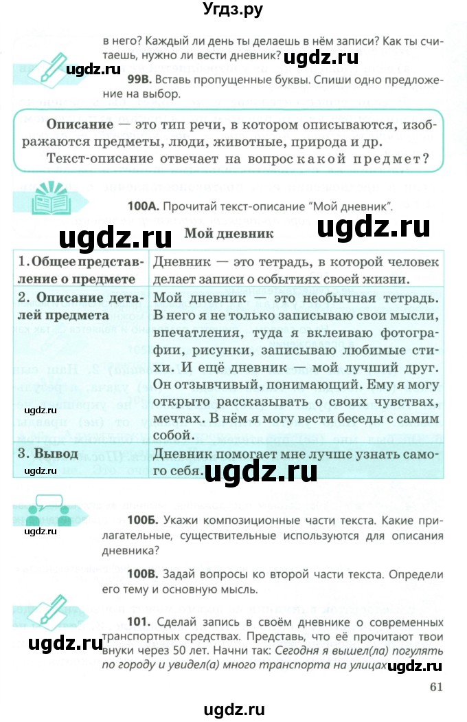 ГДЗ (Учебник) по русскому языку 5 класс Сабитова З.К. / часть 1. страница / 61