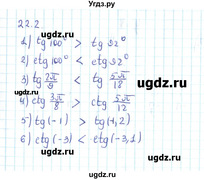 ГДЗ (Решебник №2) по алгебре 10 класс Мерзляк А.Г. / §22 / 22.2