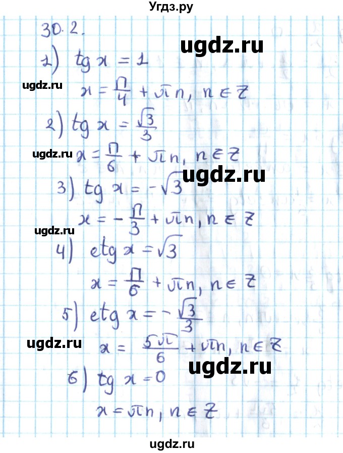 ГДЗ (Решебник №2) по алгебре 10 класс Мерзляк А.Г. / §30 / 30.2