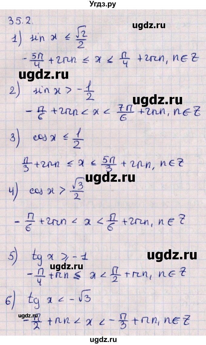 ГДЗ (Решебник №1) по алгебре 10 класс Мерзляк А.Г. / §35 / 35.2