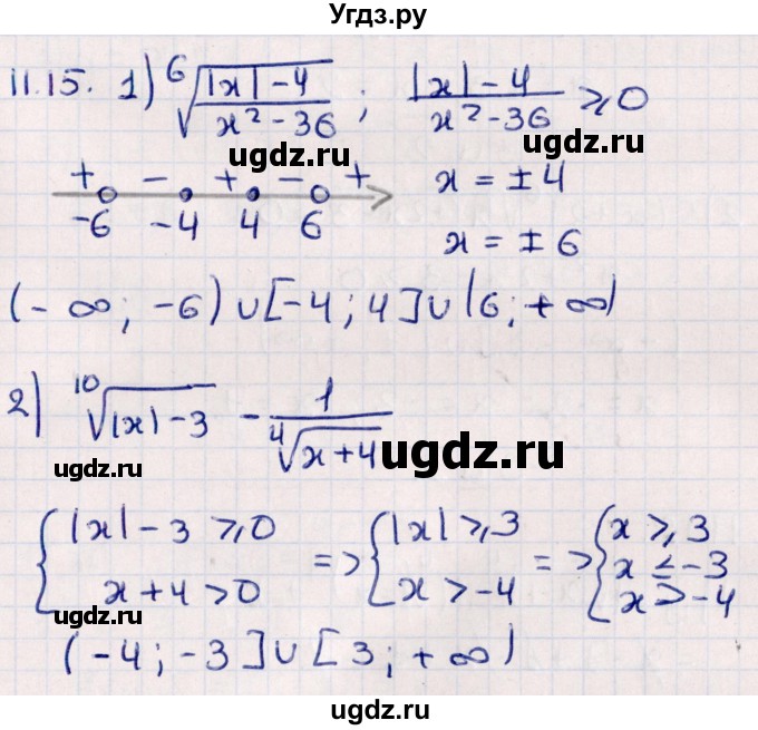 ГДЗ (Решебник №1) по алгебре 10 класс Мерзляк А.Г. / §11 / 11.15