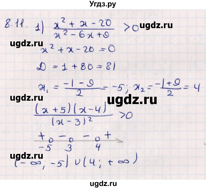 ГДЗ (Решебник №1) по алгебре 10 класс Мерзляк А.Г. / §8 / 8.11
