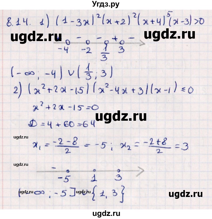 ГДЗ (Решебник №1) по алгебре 10 класс Мерзляк А.Г. / §8 / 8.14