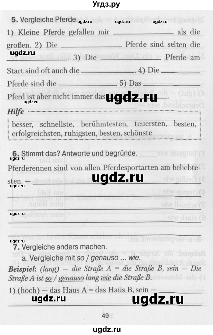 ГДЗ (Учебник) по немецкому языку 7 класс (рабочая тетрадь) Будько А.Ф. / страница / 49