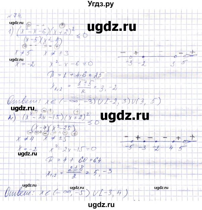 ГДЗ (Решебник) по алгебре 8 класс Абылкасымова А.Е. / повторение 8 класса / 74
