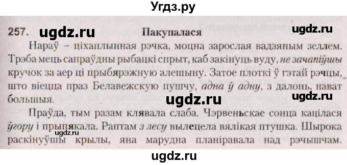 ГДЗ (Решебник №2 к учебнику 2020) по белорусскому языку 7 класс Валочка Г.М. / практыкаванне / 257