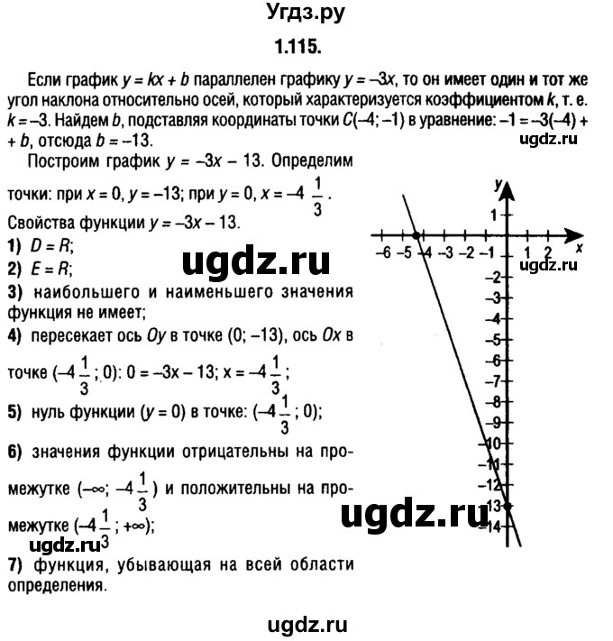 ГДЗ (решебник 1) по алгебре 9 класс Е.П. Кузнецова / глава 1 / 115