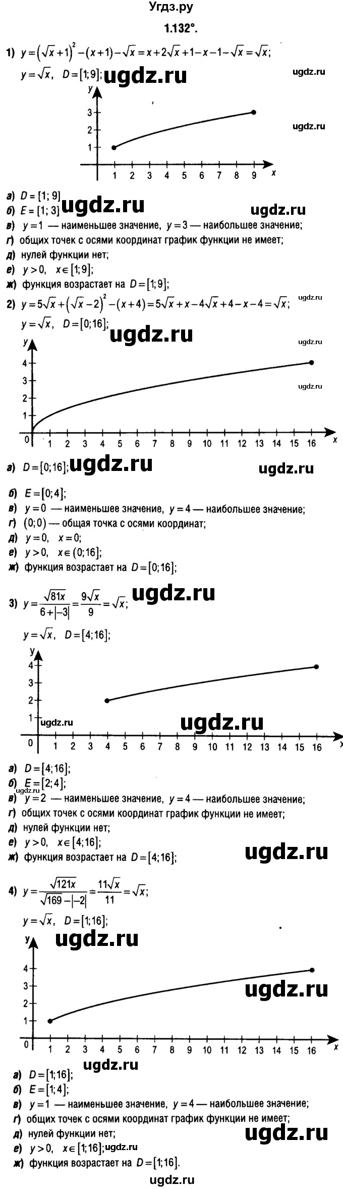 ГДЗ (решебник 1) по алгебре 9 класс Е.П. Кузнецова / глава 1 / 132