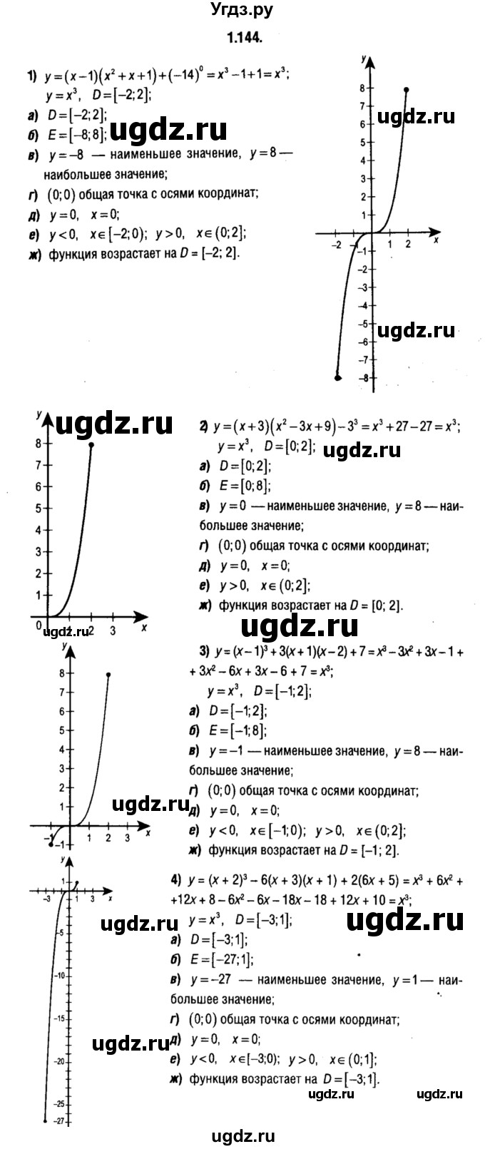 ГДЗ (решебник 1) по алгебре 9 класс Е.П. Кузнецова / глава 1 / 144