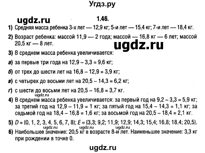ГДЗ (решебник 1) по алгебре 9 класс Е.П. Кузнецова / глава 1 / 46