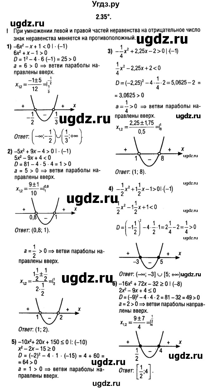 ГДЗ (решебник 1) по алгебре 9 класс Е.П. Кузнецова / глава 2 / 35