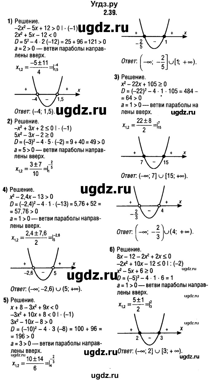 ГДЗ (решебник 1) по алгебре 9 класс Е.П. Кузнецова / глава 2 / 39