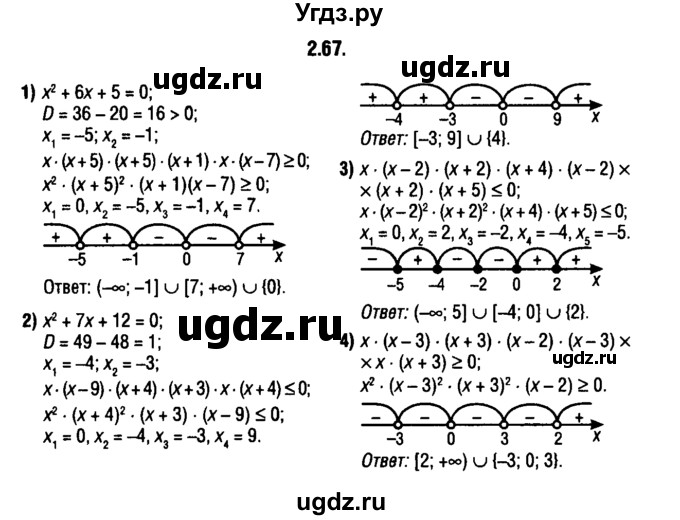 ГДЗ (решебник 1) по алгебре 9 класс Е.П. Кузнецова / глава 2 / 67