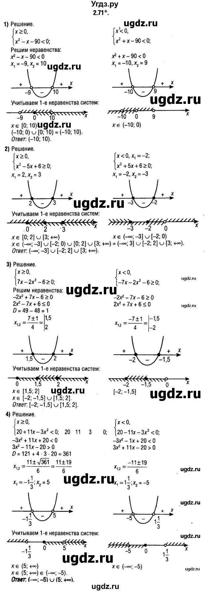 ГДЗ (решебник 1) по алгебре 9 класс Е.П. Кузнецова / глава 2 / 71