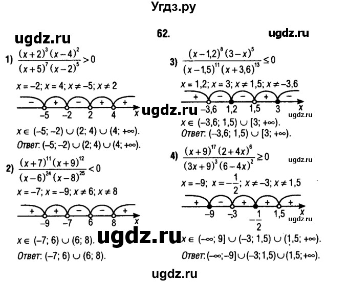 ГДЗ (решебник 1) по алгебре 9 класс Е.П. Кузнецова / повторение / 62