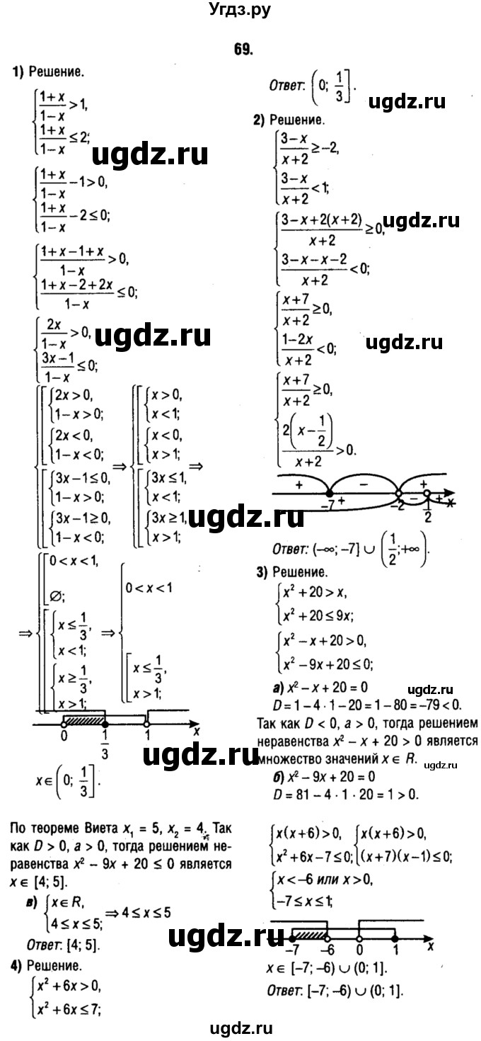 ГДЗ (решебник 1) по алгебре 9 класс Е.П. Кузнецова / повторение / 69