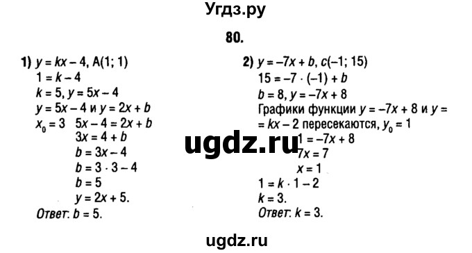 ГДЗ (решебник 1) по алгебре 9 класс Е.П. Кузнецова / повторение / 80