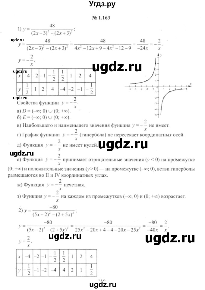 ГДЗ (решебник №2) по алгебре 9 класс Е.П. Кузнецова / глава 1 / 163