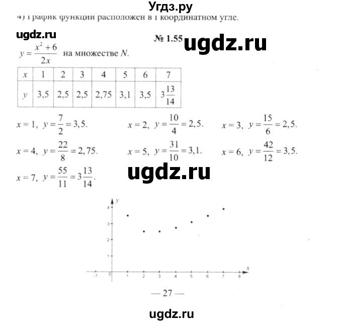 ГДЗ (решебник №2) по алгебре 9 класс Е.П. Кузнецова / глава 1 / 55