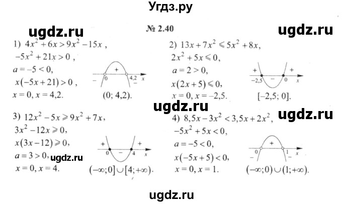 ГДЗ (решебник №2) по алгебре 9 класс Е.П. Кузнецова / глава 2 / 40