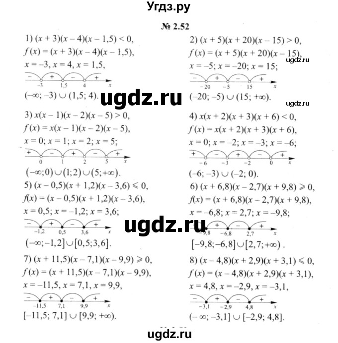 ГДЗ (решебник №2) по алгебре 9 класс Е.П. Кузнецова / глава 2 / 52