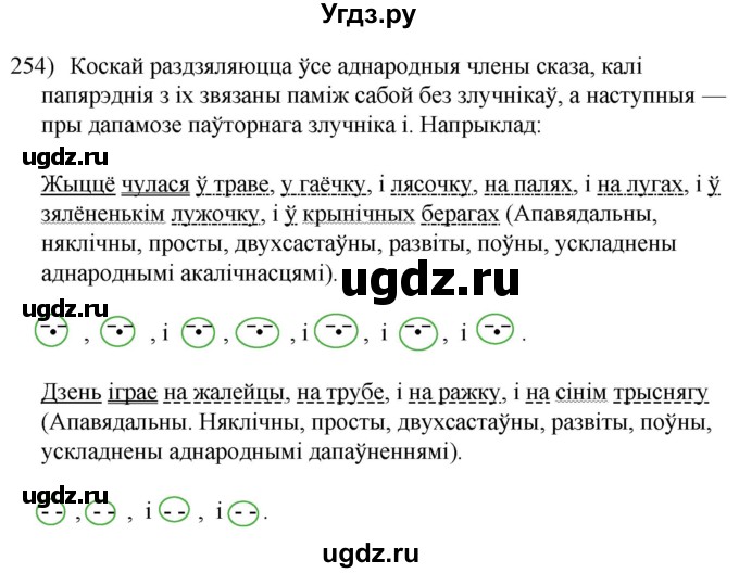 ГДЗ (Решебник к учебнику 2020) по белорусскому языку 8 класс Бадзевіч З. І. / учебник 2020 / практыкаванне / 254