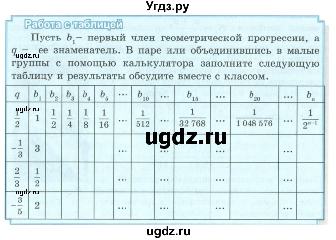 ГДЗ (Учебник) по алгебре 9 класс Шыныбеков А.Н. / работа с таблицей / стр.92