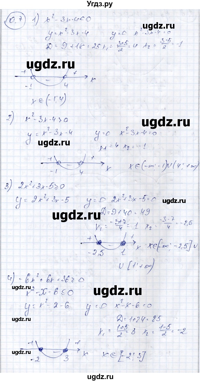 ГДЗ (Решебник) по алгебре 9 класс Шыныбеков А.Н. / раздел 0 / упражнение / 0.7