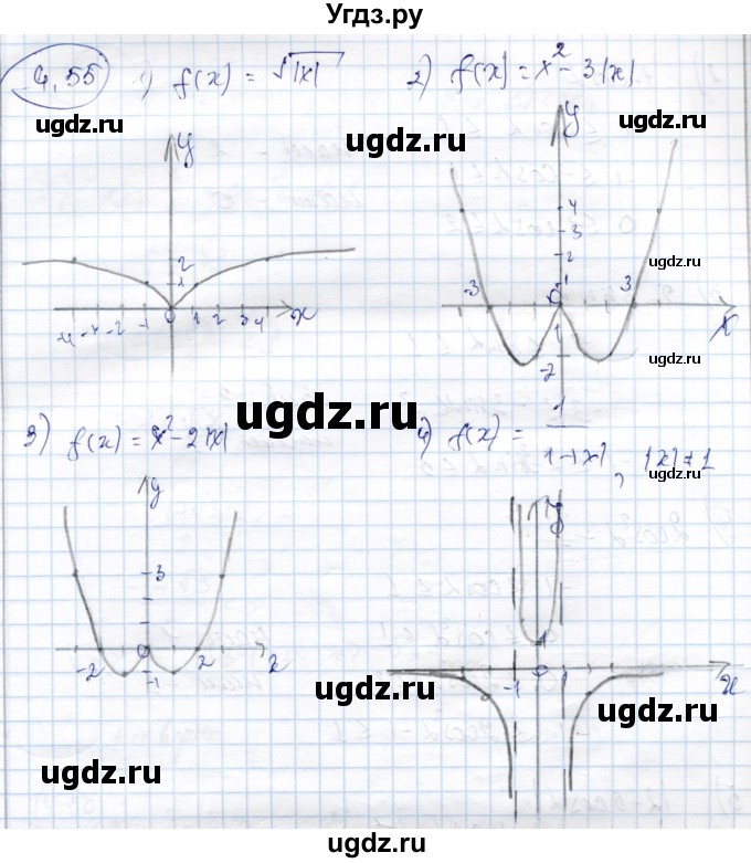 ГДЗ (Решебник) по алгебре 9 класс Шыныбеков А.Н. / раздел 4 / 4.55