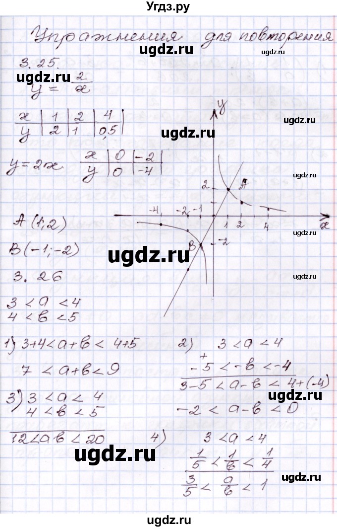 ГДЗ (Решебник) по алгебре 8 класс Шыныбеков А.Н. / раздел 3 / 3.25
