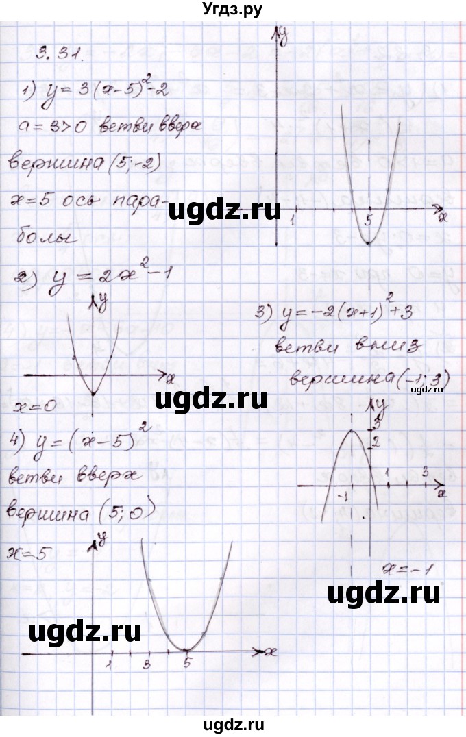 ГДЗ (Решебник) по алгебре 8 класс Шыныбеков А.Н. / раздел 3 / 3.31