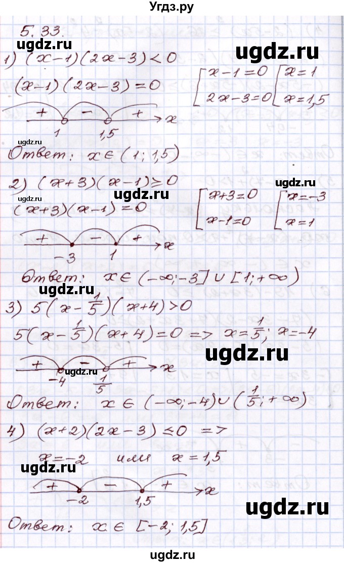 ГДЗ (Решебник) по алгебре 8 класс Шыныбеков А.Н. / раздел 5 / 5.33