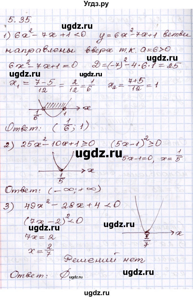 ГДЗ (Решебник) по алгебре 8 класс Шыныбеков А.Н. / раздел 5 / 5.35