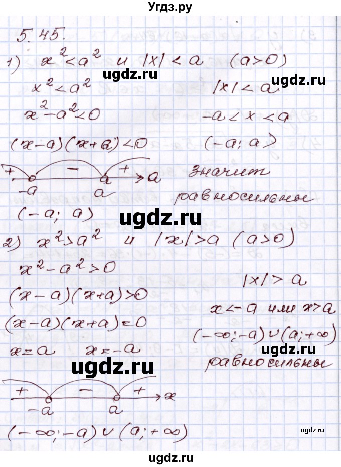 ГДЗ (Решебник) по алгебре 8 класс Шыныбеков А.Н. / раздел 5 / 5.45