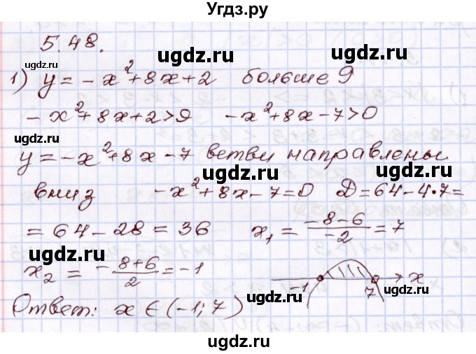 ГДЗ (Решебник) по алгебре 8 класс Шыныбеков А.Н. / раздел 5 / 5.48