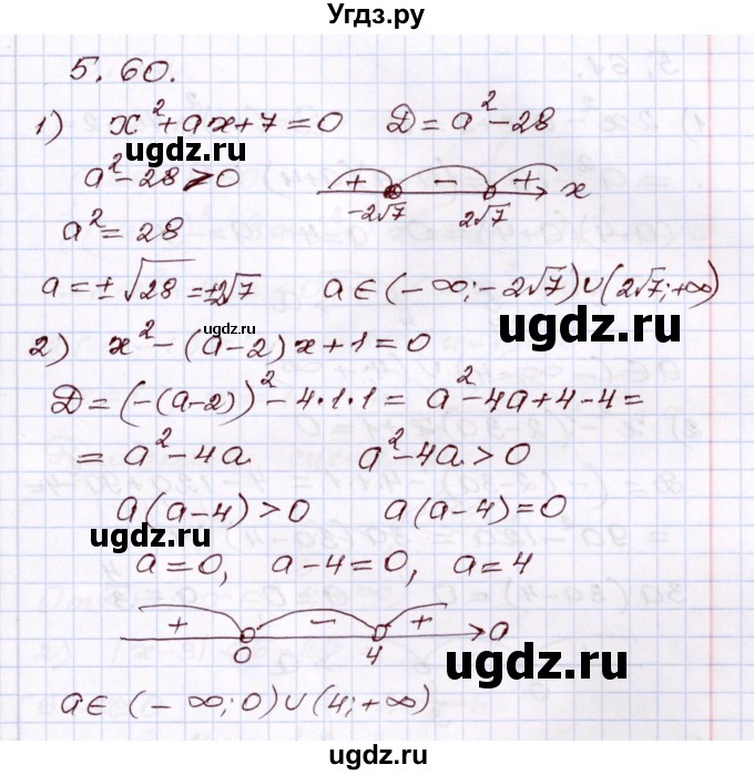 ГДЗ (Решебник) по алгебре 8 класс Шыныбеков А.Н. / раздел 5 / 5.60