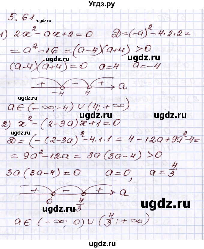 ГДЗ (Решебник) по алгебре 8 класс Шыныбеков А.Н. / раздел 5 / 5.61