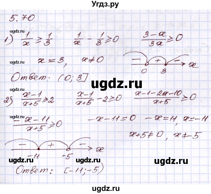 ГДЗ (Решебник) по алгебре 8 класс Шыныбеков А.Н. / раздел 5 / 5.70